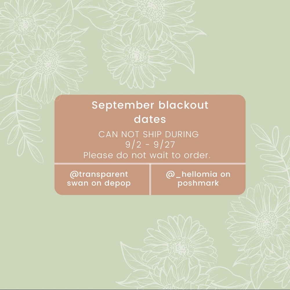 SEPTEMBER BLACKOUT DATES